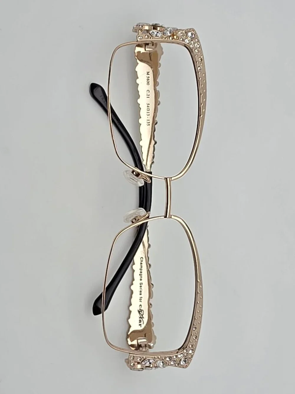 Caviar Champagne Series M5600 C.21 Silver Rhinestone Sunglasses Frame w/ Case